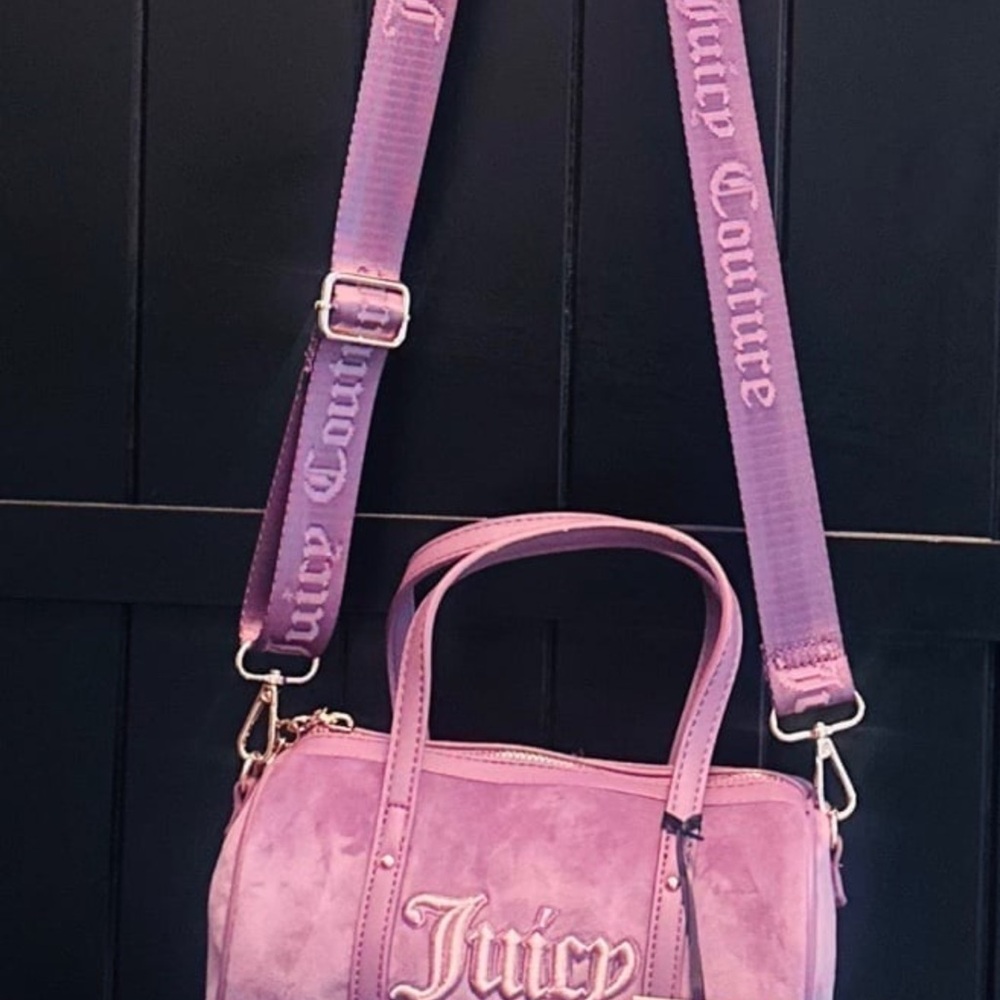 Juicy Couture Purple Velvet Barrel Purse